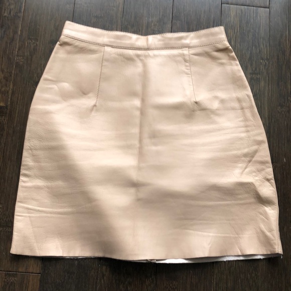 Nude vegan leather skirt - Picture 1 of 5